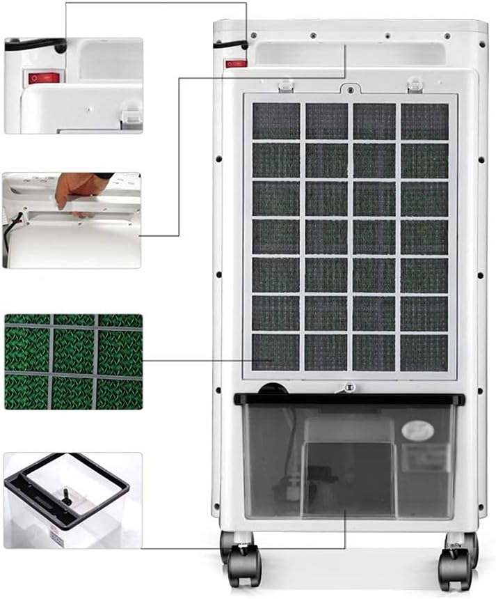 Air Coolers Evaporative Coolers Evaporative Cooler Portable Bladeless Humidifier with Remote Control Electric Fan 3 Modes Air Conditioner for Indoor Home Office Dorms