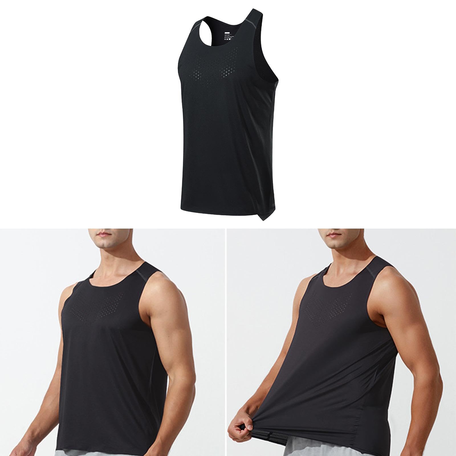 Oshhni Canotte da allenamento da uomo, T-shirt da palestra per muscoli Bodybuilding Fitness T-shirt senza maniche, Canottiera ad asciugatura rapida Canotte