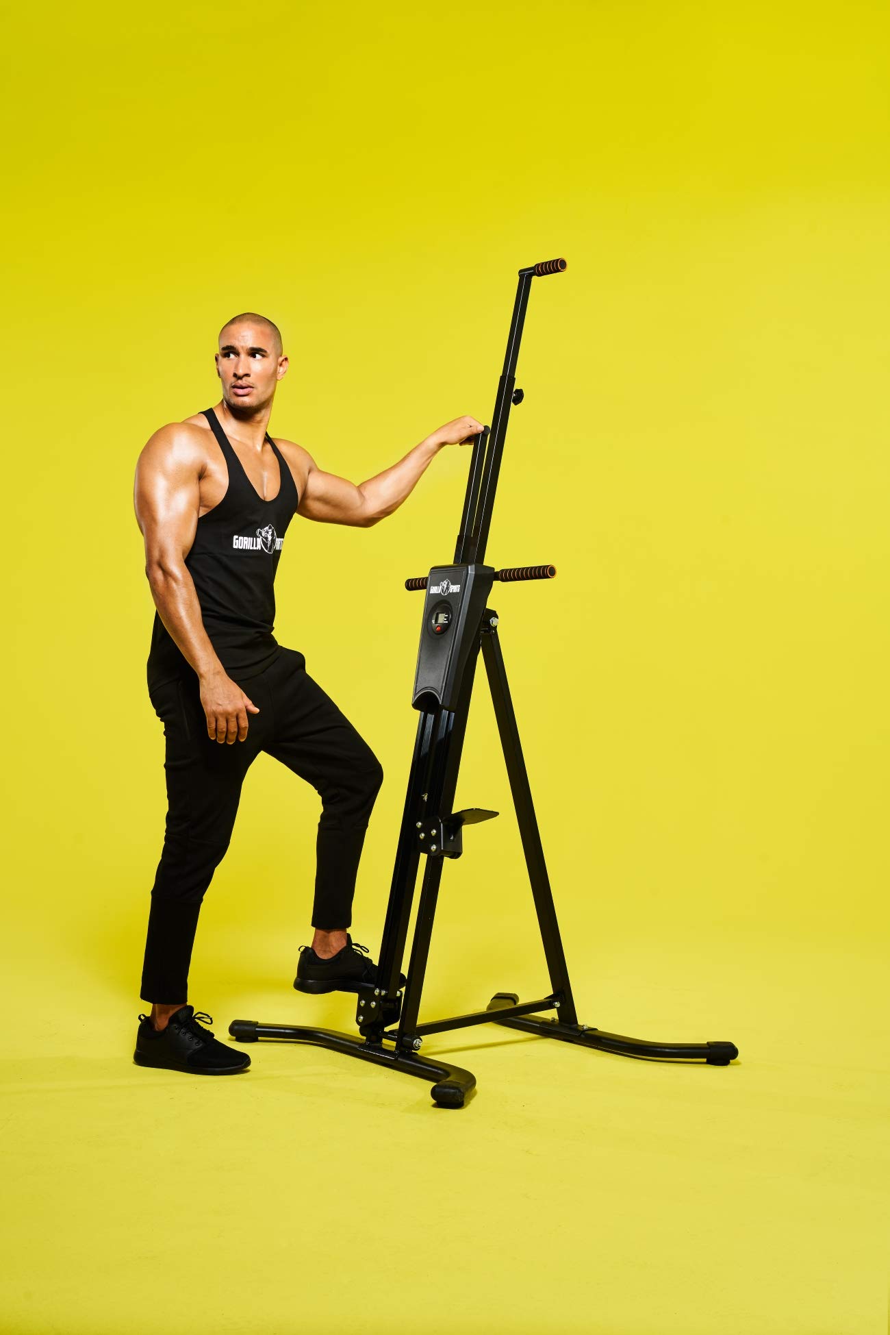 Gorilla Sports Grimpeur Vertical - Vertical Climber - Stepper - Machine d'escalade - 2 en 1 - Pliable