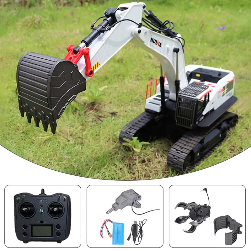 1/14 HUINA RC metallo escavatore modello giocattolo 1594 luce radio batteria 22 canali suono