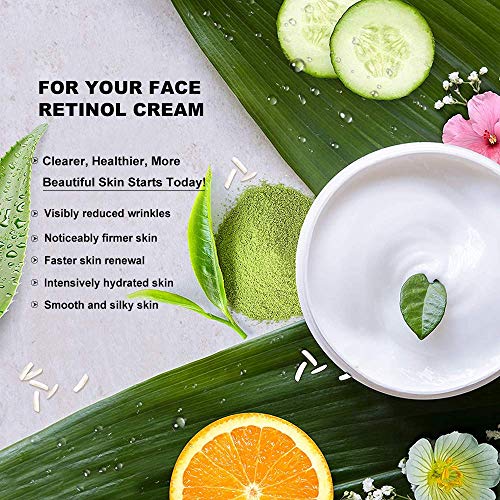 Retinol Cream for Reducing Wrinkles and Dryness - Face Moisturizer Suitable for All Skin Types - 1.7 oz