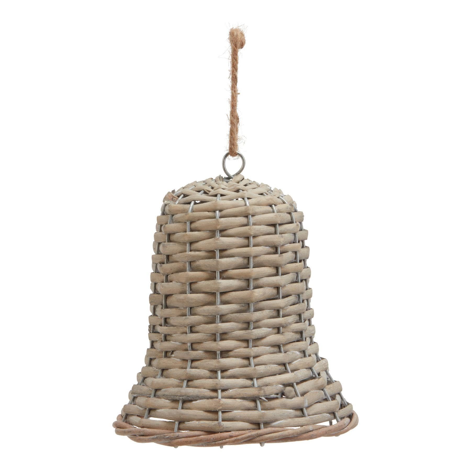 Hill Interiors The Noel Collection Wicker Bell Christmas Decoration (12cm x 7cm x 7cm) (Brown)
