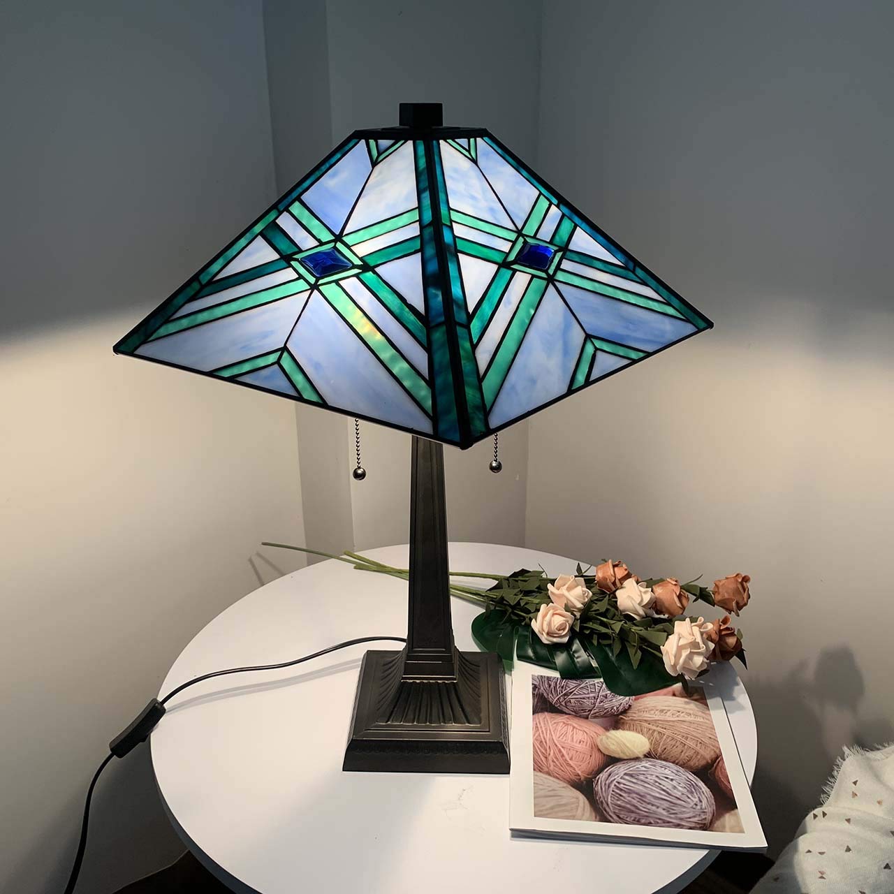 Amazon.co.jp : BIEYE照明L10814 ステンドグラス テーブルライト