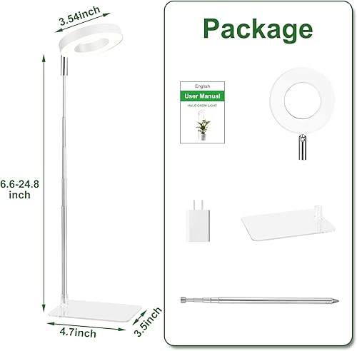Miniatura 6 de Luces de cultivo blancas para plantas de interior de espectro completo, luz de plantas de 48 LEDs para plantas de interior, altura ajustable,