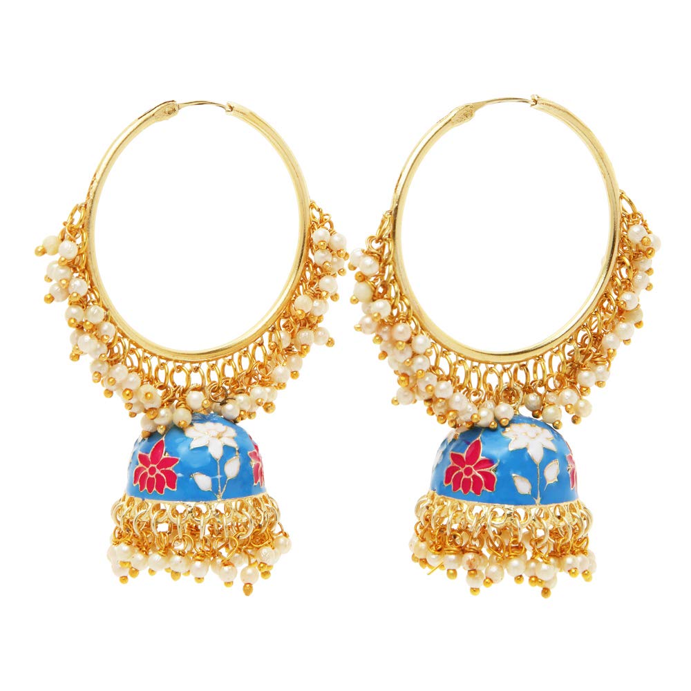 Shining Diva Fashion Latest Fancy Stylish Pearl Meenakari Jhumka Traditional Jhumki Earrings for Women and Girls (12510er), green (B08YWSGP8S) Amazon Price History, Amazon Price Tracker