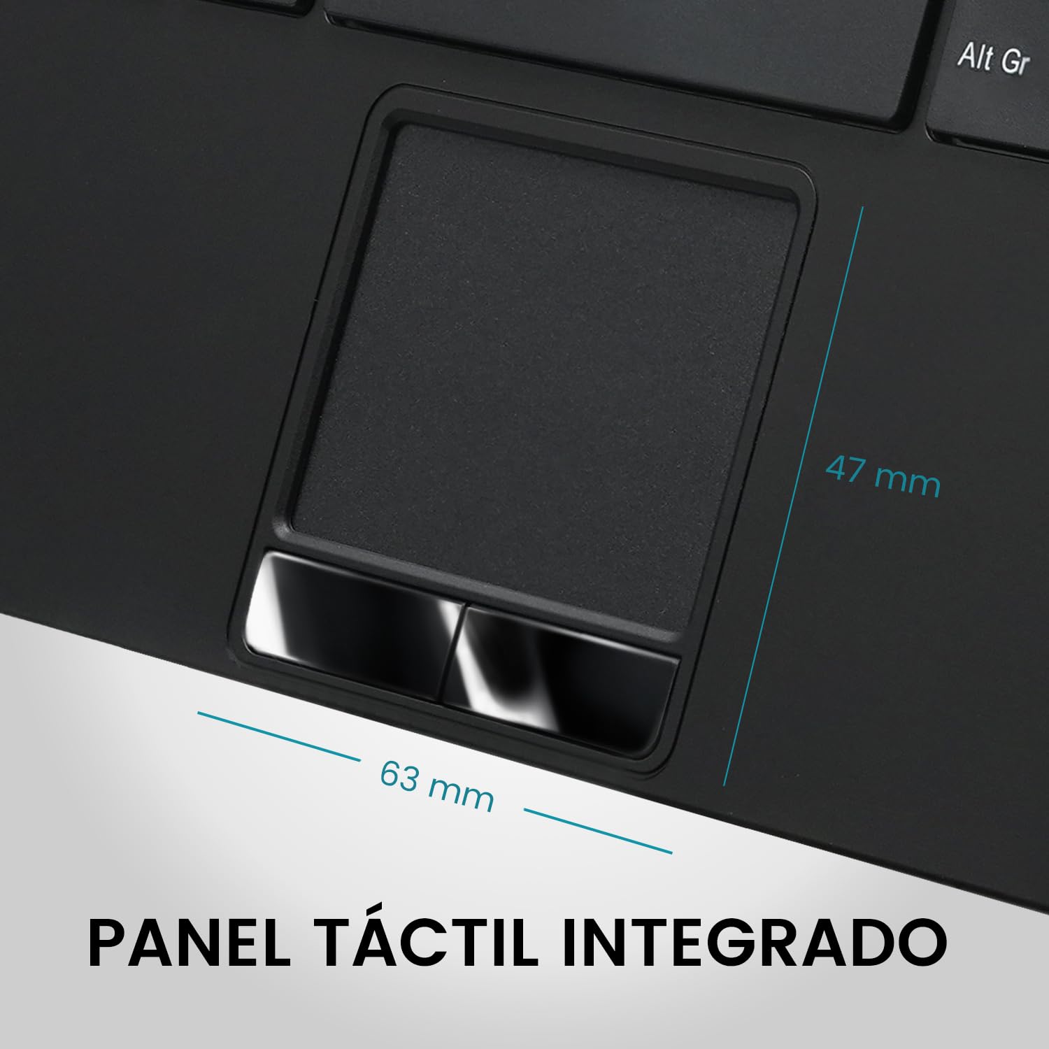 Perixx PERIBOARD-525ES, Mini cavo USB con cavo e pannello scheda - Teclas de tijera tipo X - 28 x 18 x 2,8 cm - 2 concentradores USB Integrados - Español