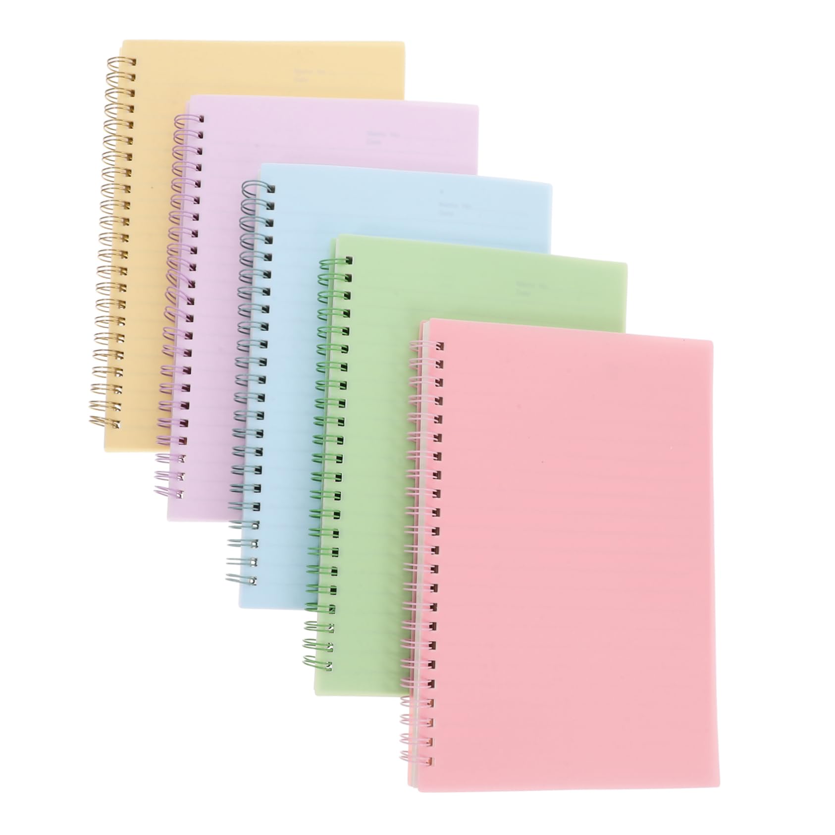 5 Stück Spiral Notizbuch A5 Kariert 80 Seiten Liniertes Schreibheft mit Spiralbindung Stabiles Deckblatt für Schule und Büro