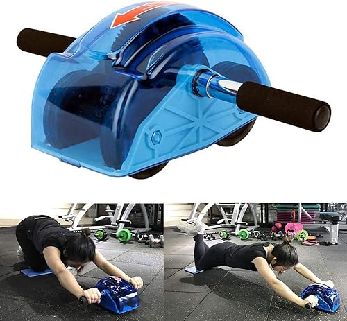 Miniatura 4 de Rodillo de abdominales para entrenamiento abdominal, rodillos de ejercicio abdominal con 4 ruedas, ejercitador muscular para mujeres y hombres