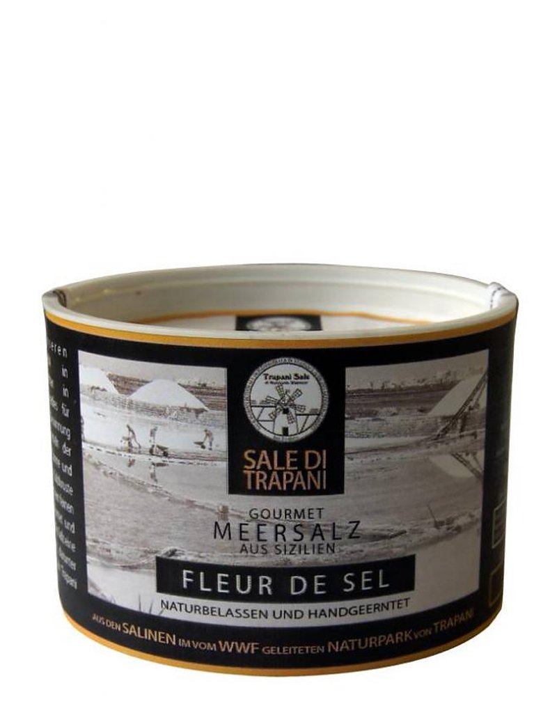 Schlemmerbox, Geschenkbox, Geschenkset, Olivenöl aus Ligurien in Goldfolie 0,5 L, Fleur de Sel Meersalz aus Trapani 150g, Sole e Sapore Aceto Balsamico di Modena I.G.P. DORO Gold 250ml