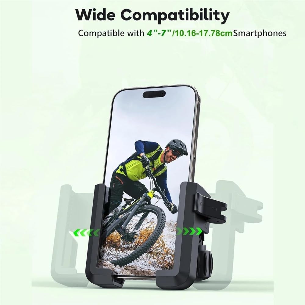 Supporto Per Telefono Per Moto Con Ammortizzatore Di Vibrazioni Blocco Rapido Universale Per Bici Per Telefoni 4.7-7"