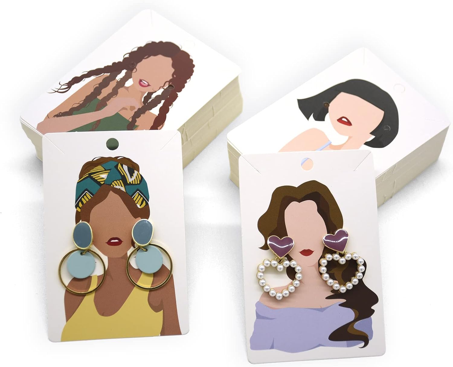 KALEFO 100 Pack Earring Cards Earring Bracelet Jewelry