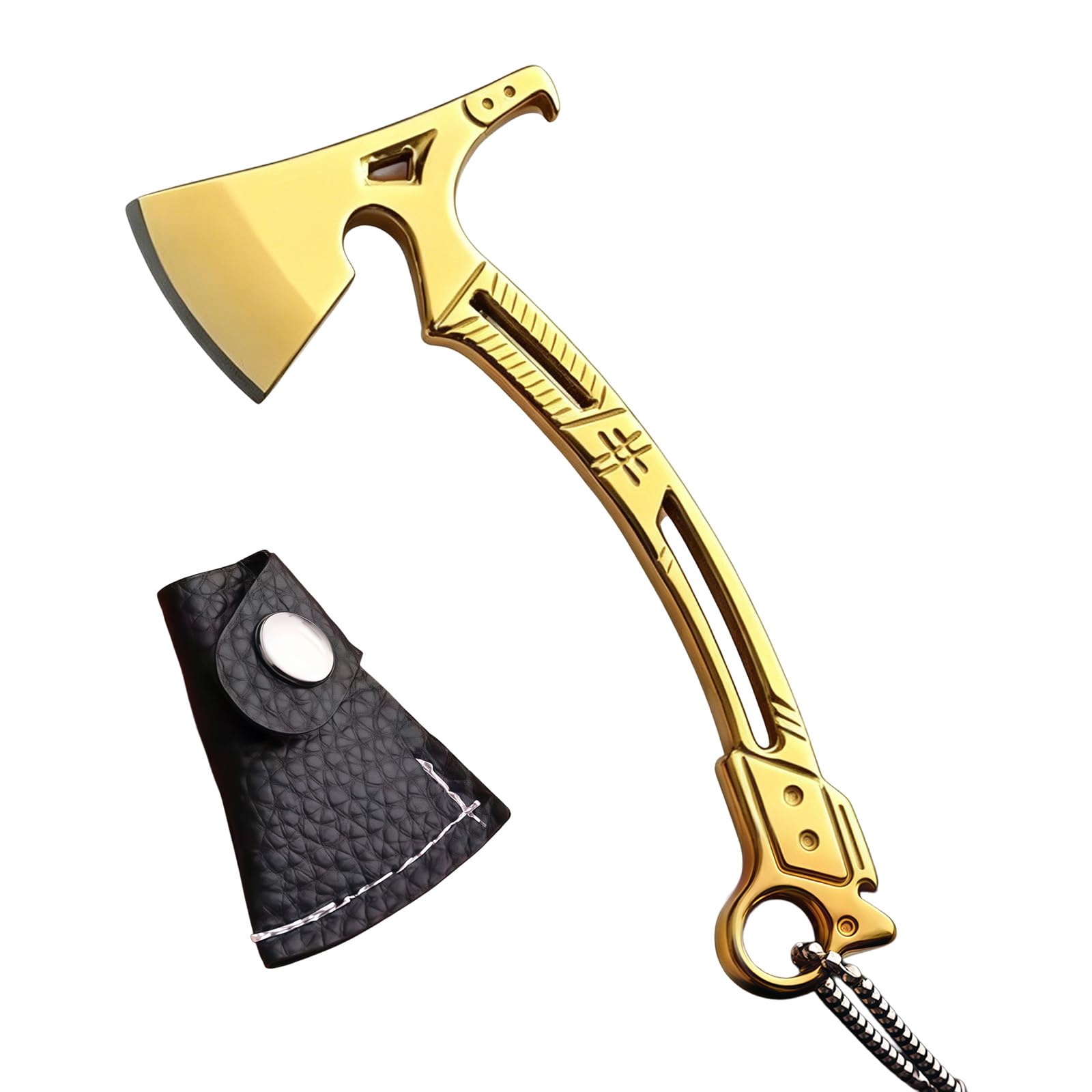 Mekalero Yellow Lightweight Pocket Hatchets Keychain With Ergonomic Design And Rustproof Finish Ideal For Everyday Carry And Outdoor Keychain Hatchets