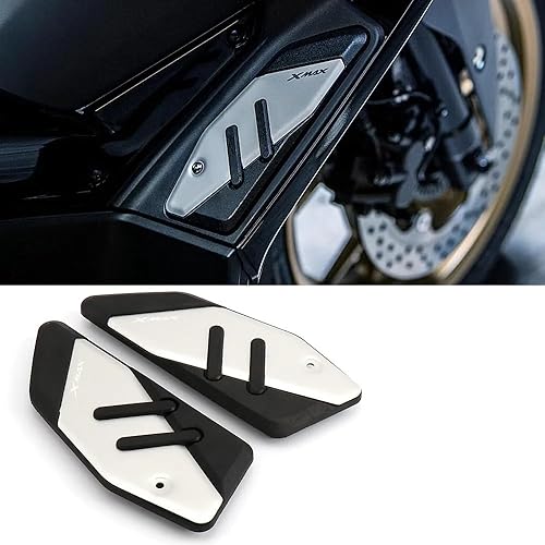 X-MAX - Estriberas para Yamaha XMAX 125 250 300 400 2017-2023 placa de motocicleta antideslizante pedal placa reposapiés (plata)