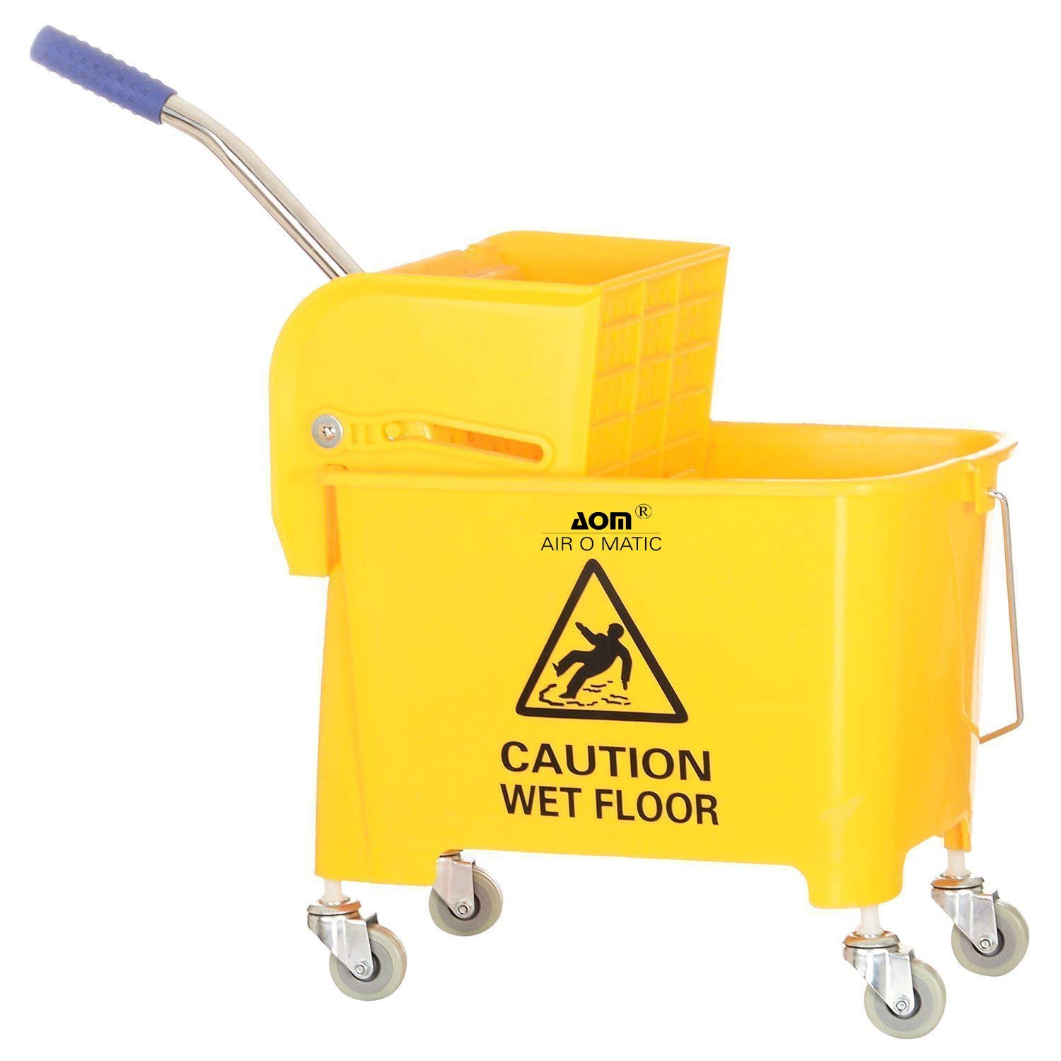 AIR O MATIC Mop Bucket Wringer Trolley 20 Ltr. (Yellow)
