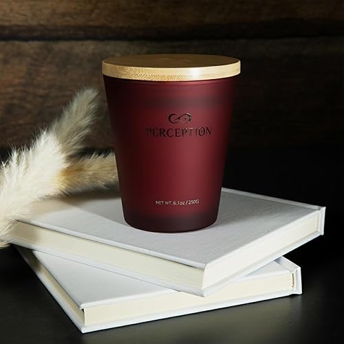 Miniatura 5 de PERCEPTION AROMAS Vela perfumada de lujo, pomelo ámbar, vela de cera de soja vertida a mano con caja de regalo, fragancias elegantes, tiempo de