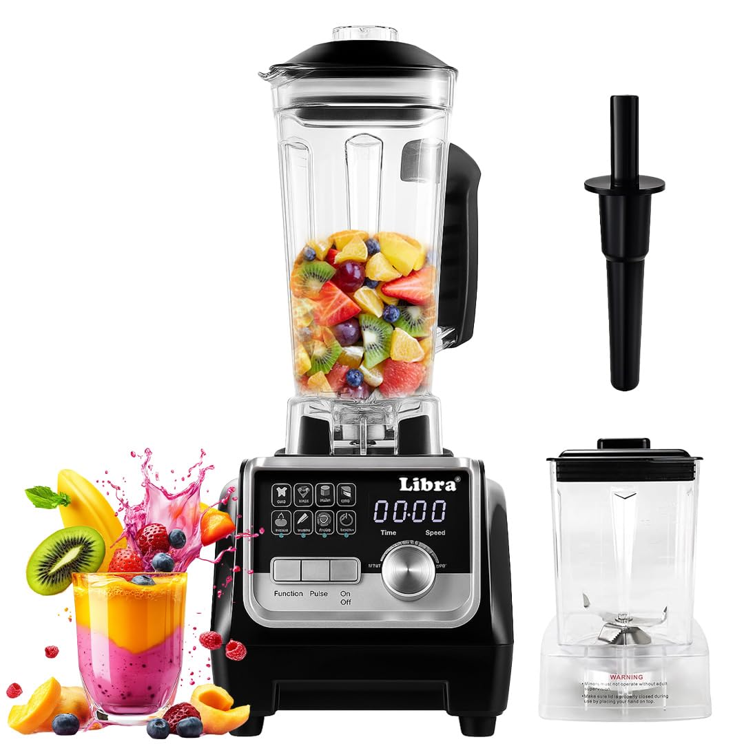 Libra 2200 Watt Juicer Mixer Grinder for Home – Digital Commercial Mixer Grinder with Copper Motor, 8 Pre-Set Function, Timer and 2 BPA-Free Jars – For Home & Commercial Use