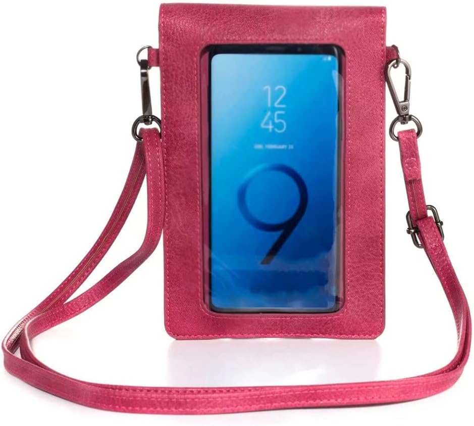Leather Crossbody Women Touch Screen Bag Small Shoulder Strap Phone Case