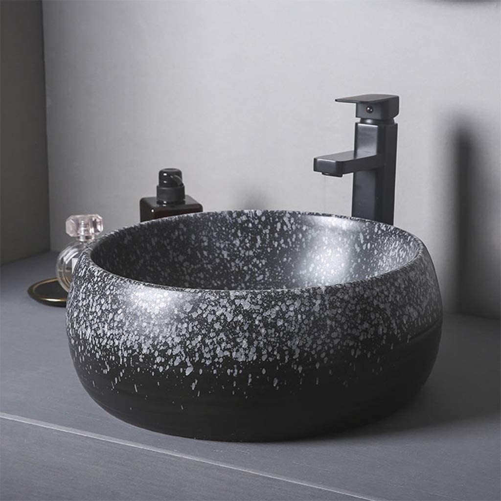 Szafka Pod Umywalkę Z Umywalką, Umywalka Łazienkowa, Umywalka Nablatowa, Blaty Umywalkowe, Artystyczny Wzór Gwieździstego Nieba, Okrągła Ceramiczna Umywalka, Zestaw 40 * 15 Cm