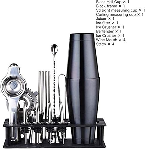 Miniatura 2 de ONOTEC Juego de coctelera de 17 piezas, kit de barman perfecto para mezclar bebidas, herramientas de barra de acero inoxidable con soporte