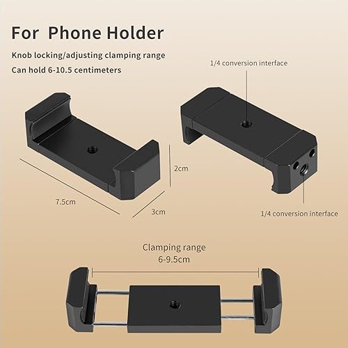 Miniatura 4 de Soporte de teléfono con base de metal de 23 pulgadas, montaje de tornillo de pared, carga de 1 libras, giratorio de 360° para transmisión en