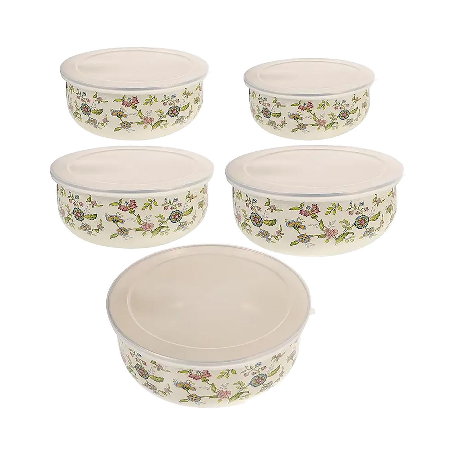Set di Ciotole per Mescolare con Coperchi Ermetici, 5 Pezzi, Ciotole