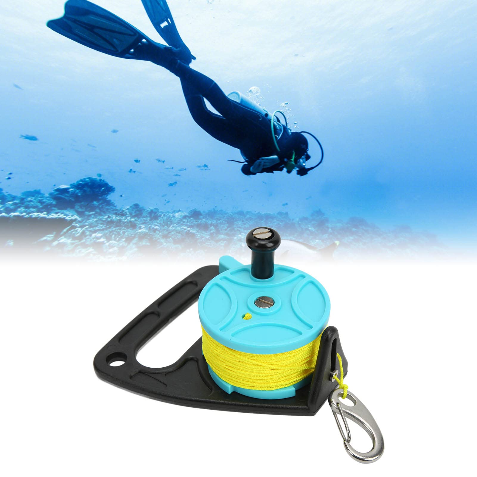 KIMISS Carrete de Buceo Carrete de Pesca de Buceo Carrete de Pesca de Buceo Carrete de Buceo Carrete de Buceo con Gancho de Tapón de Pulgar para Bucear bajo el Agua Deportes Acuáticos