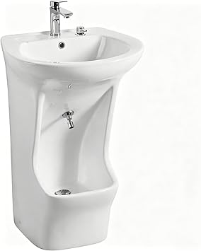 Muslim Wudu Wash Basin - Vertical Ceramic Footbath, Adjustable for Easy Face & Foot Washing, Ideal Worship Supplies for Relaxation & Ablution