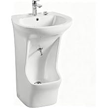 Muslim Wudu Wash Basin - Vertical Ceramic Footbath, Adjustable for Easy Face & Foot Washing, Ideal Worship Supplies for Relaxation & Ablution