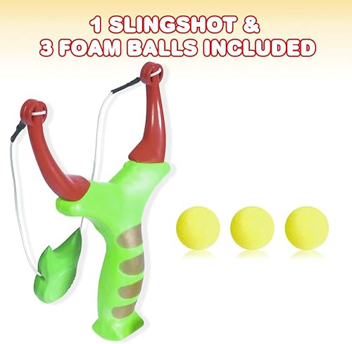 Miniatura 2 de ArtCreativity Slingshot para niños con 3 bolas de espuma, juguetes al aire libre para niños y niñas, juguetes de disparo para niños, para patio,