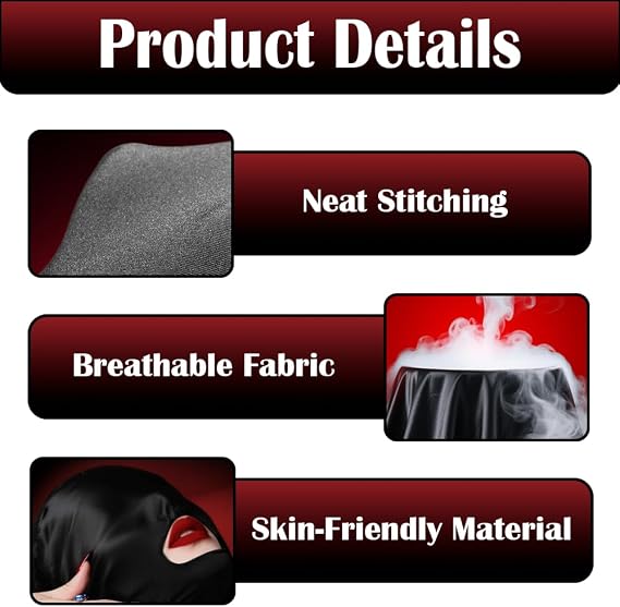 2 Pack Full Cover Hood Mask, Unisex Cosplay Face Mask for Adults