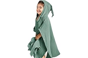 Muslin Hooded Baby Poncho Towel for Toddlers and Kids