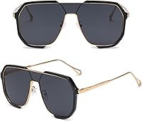 Vista 2 de Lentes de sol cuadrados para mujeres y hombres, de gran tamaño, cuadrados, vintage, modernos, clásicos, grandes, AM096