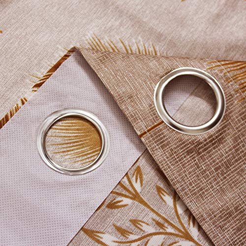 Image of Queenzliving Secret Linen Curtain, Long Door 9 feet- Pack of 2, Brown