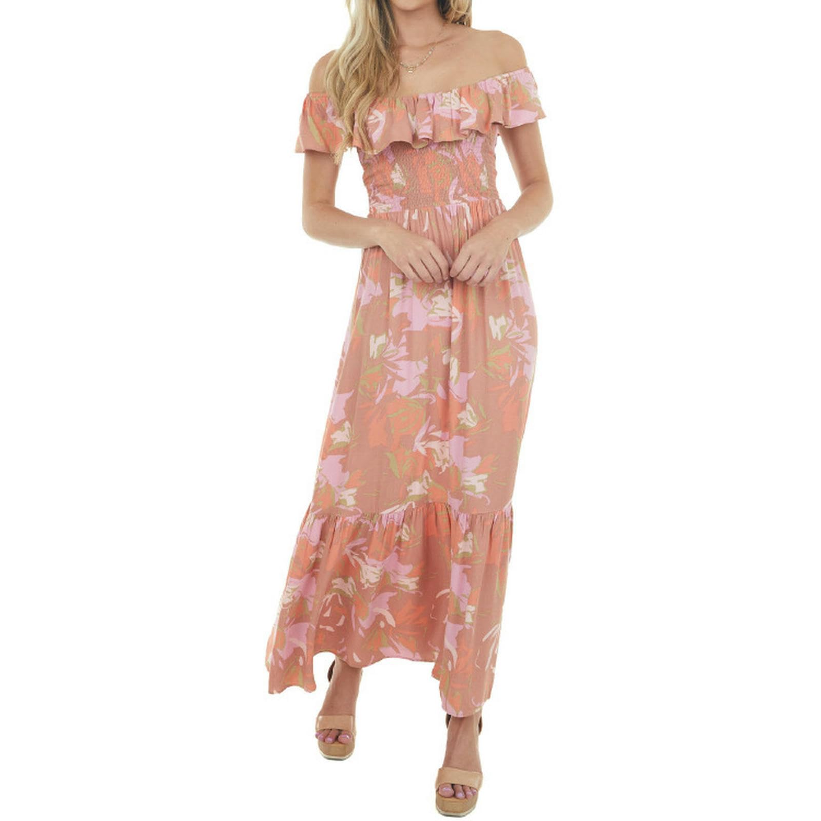Robe décontractée légère style bohème chic imprimé à encolure carrée moderne