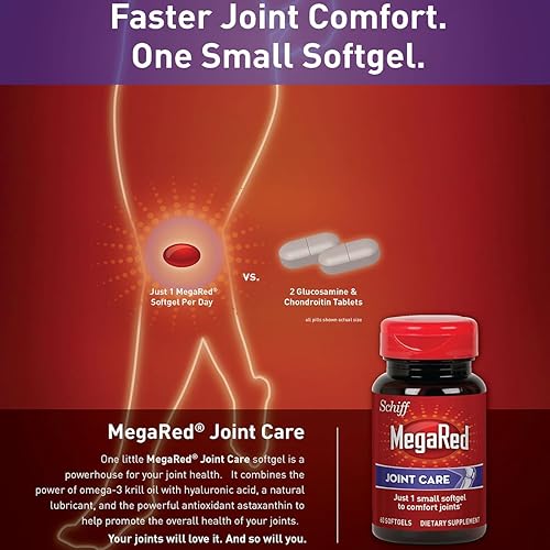 Miniatura 7 de MegaRed - Suplemento para el cuidado de las articulaciones de aceite de krill omega-3 de 353 mg con ácidos grasos EPADHA, antioxidantes, ácido