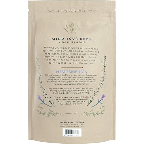 Miniatura 3 de Harney & Sons Hemp Moringa Deep Sleep  Mezcla de bienestar con cáñamo, moringa, albahaca sagrada y hierbas, 10 onzas sueltas