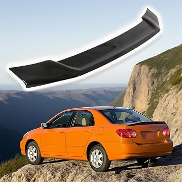 Trunk Spoiler Wing Compatible with Toyota Corolla 2009 2010 2011 2012 2013 R Style HIGH Kick Rear Spoiler Wing Tail Lip Glossy Black ABS