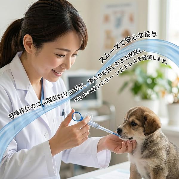 ペット 投薬器 3点セット 猫 犬用 投薬補助 シリンジ 12ml 10ml スポイト 経口投薬器 介護 給水 流動食 注射器 フィーダー 錠剤 カプセル 液剤 対応 シリコン製ソフトノズル - 4