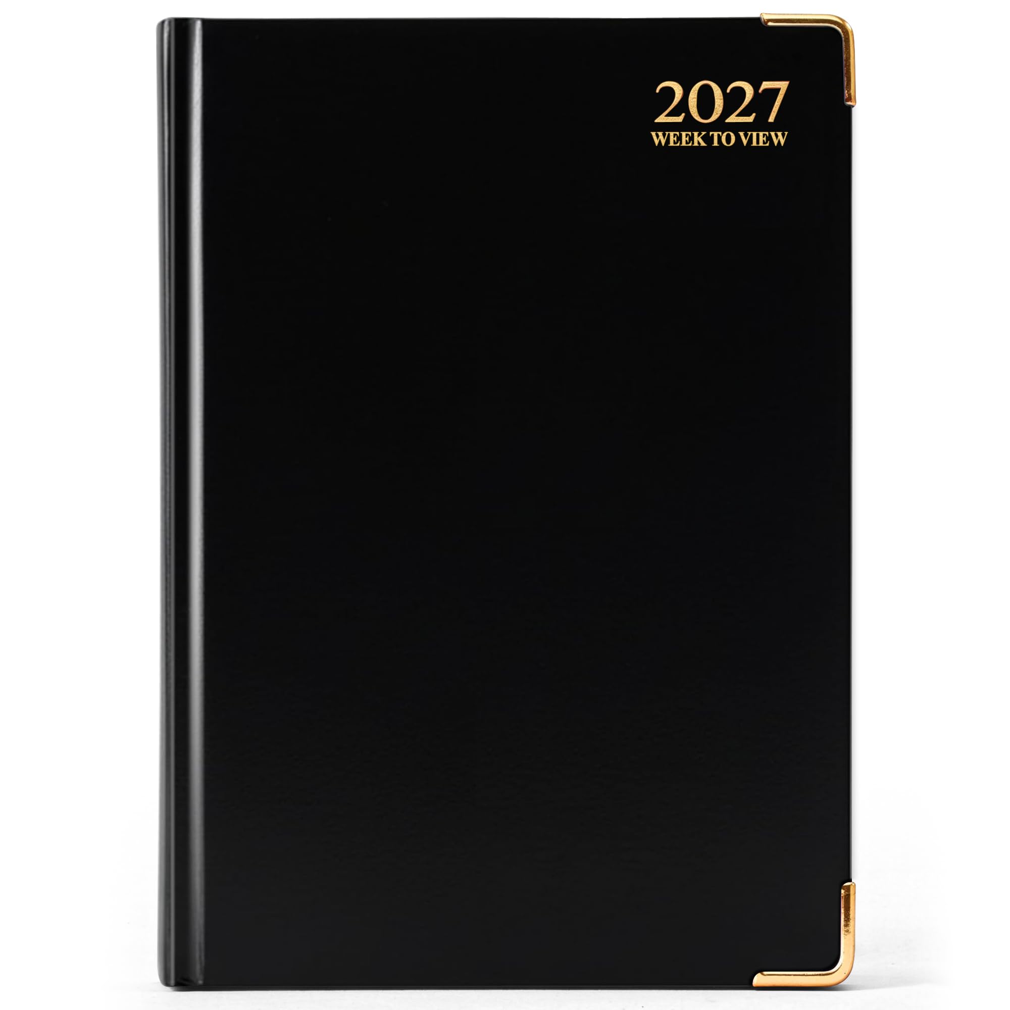 G4GADGET A4 2027 Week To View Black Diary Gilt Edges Hardback — image 1