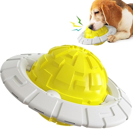DISSKNIC KIMEE Dog Ball Toys – Durable Natural Rubber Ball for Aggressive Chewers | Safe, Non-Toxic Chew Toy | Squeaky Fly...