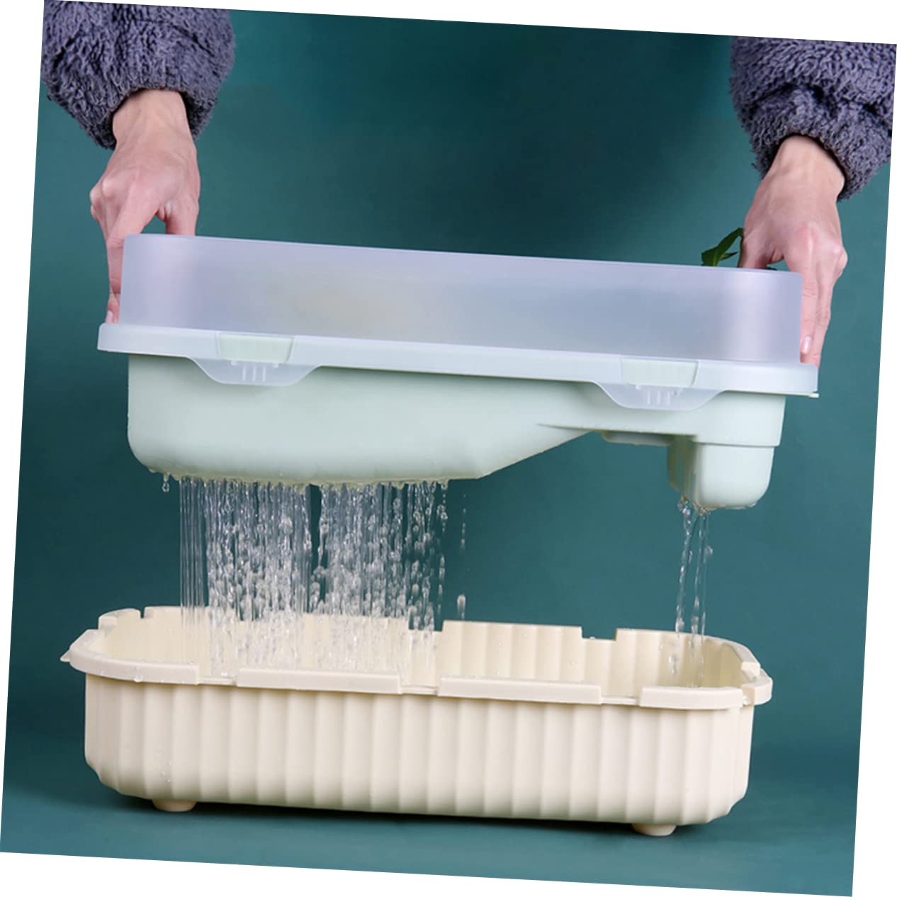 FOMIYES Vasca per Tartarughe con Piattaforma, Design Multiuso a Livelli in Pp, Facile da Pulire, per Riposo e Alimentazione | Uso Interno, per Riposo e Sole, Resistente All’usura e Facile da Pulire