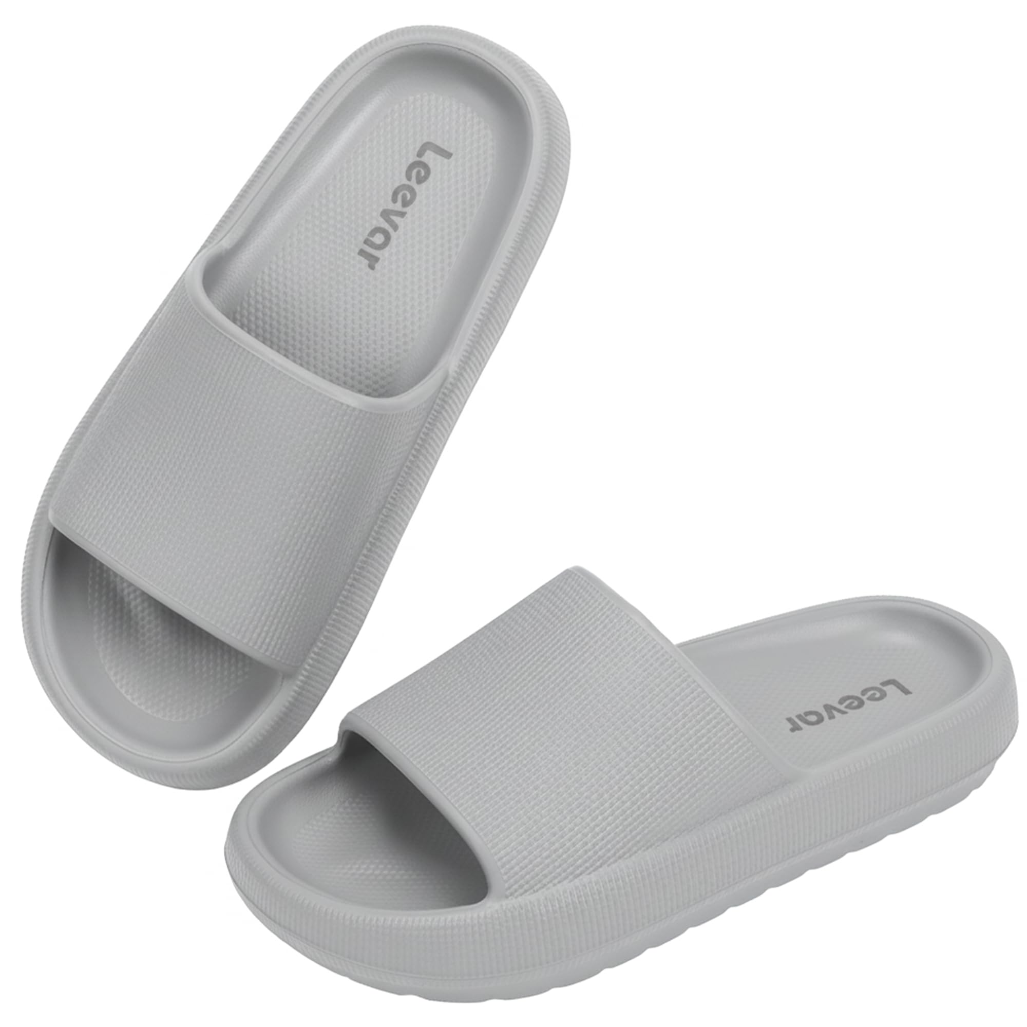 Leevar Cloud Slides for Women and Men - Soft, Comfy, Relax Cloud Slippers, Thick Sole, Non-slip Slides for Men, Easy to Clean, Shower, Swimming, Beach