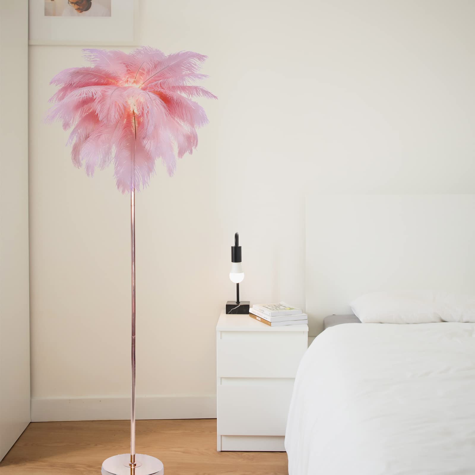 Lampada Da Terra Design LED In Cristallo Per Soggiorno Argento H 135 Cm