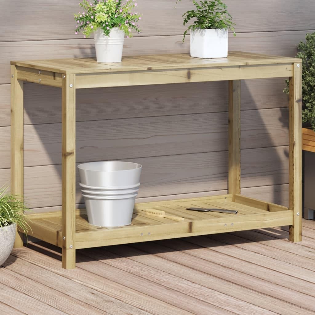 vidaXL Mesa plantación con Estante Madera Pino impregnada 108x50x75 cm