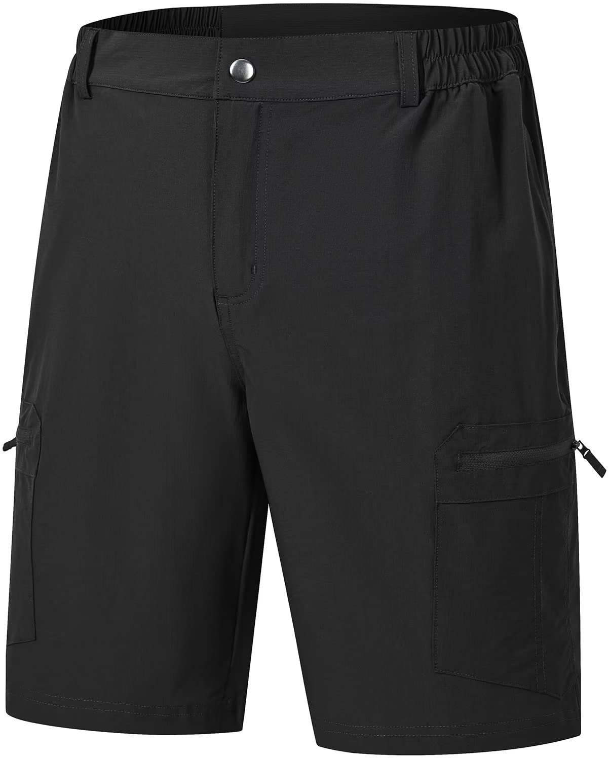 SatankudSatankud Men's Waterproof PlaidCloth Hiking Cargo Shorts with 6 Zipper Pockets