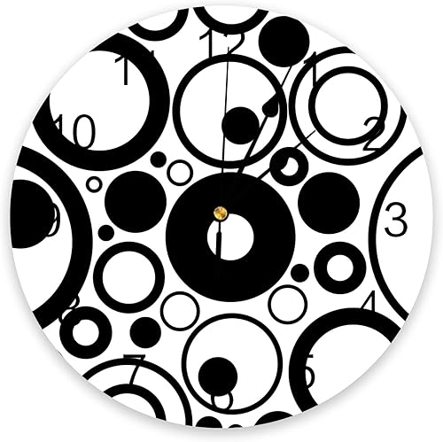 Silent - Reloj de pared decorativo sin tictac para cocina, dormitorio, baño, oficina, sala de estar, lavandería, hogar, funciona con pilas, reloj de