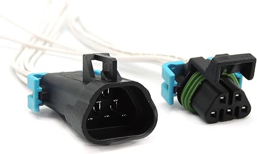Miniatura 4 de HiSport Paquete de 2 conectores de montaje de faros delanteros sellados macho y hembra de 5 pines, arnés de cableado compatible con GM Pontiac G6