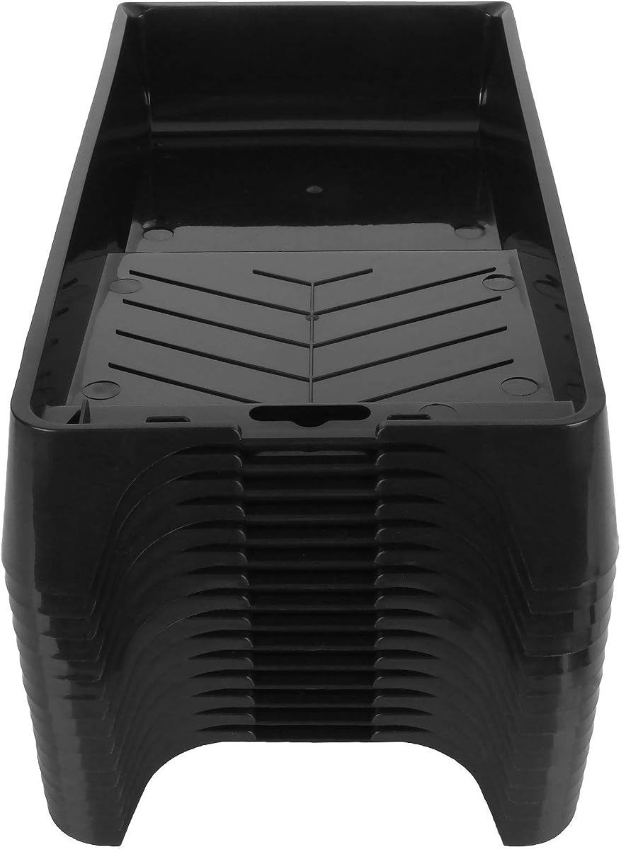 16 Pack 4 Inch Paint Tray, Plastic Paint Roller Tray Set, Multi Painting Tray for 4 Inch Roller Brushes, Black