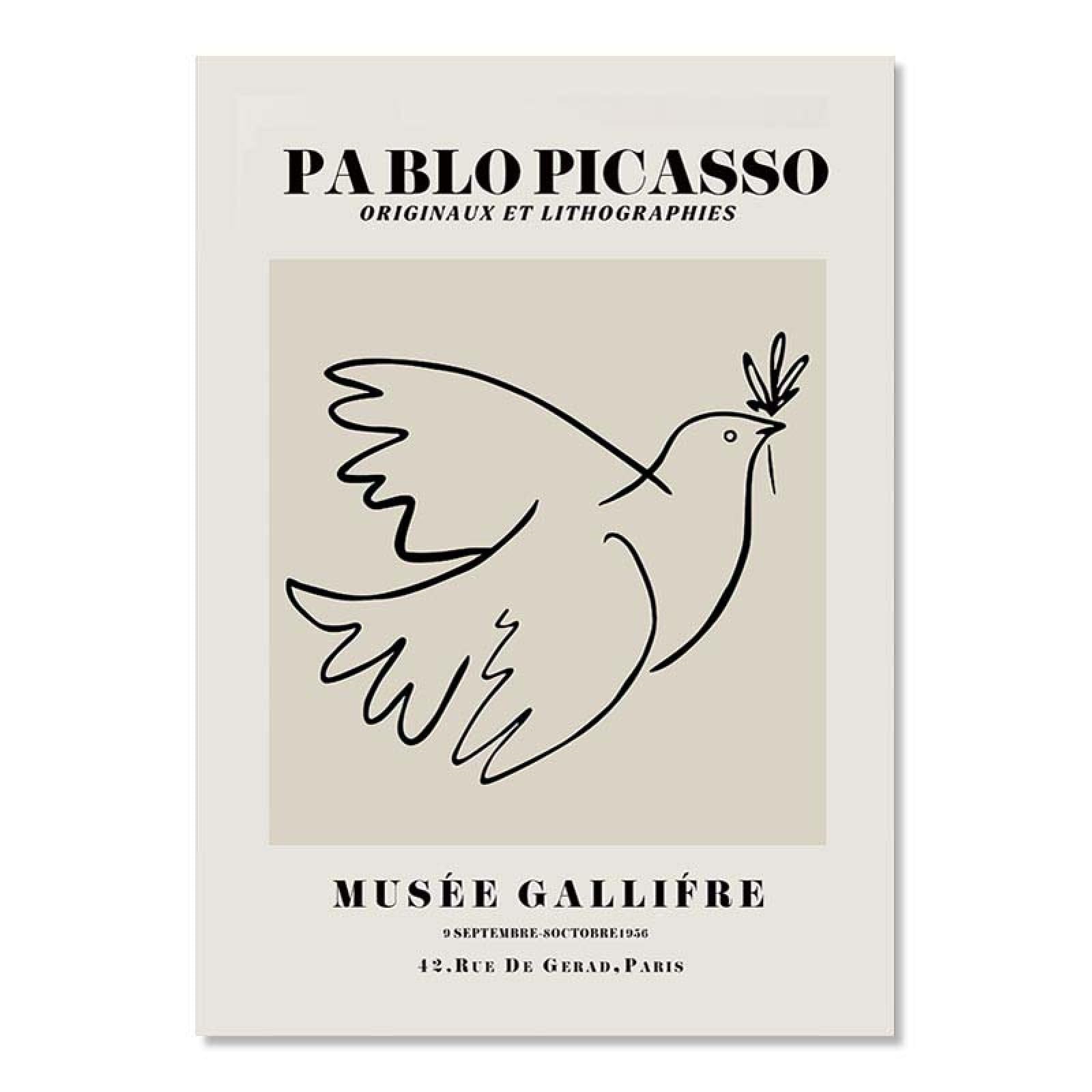 Tableau Toile 5 Panneaux Picasso – Chat Dévorant Un Oiseau – Décoration Murale
