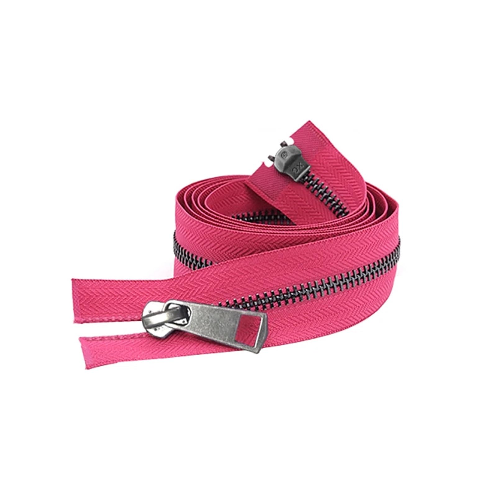 5/10 Uds. 30/40/50/60/70/80 cm 5# coloridos deslizadores dobles de extremo abierto cremallera Metal negro DIY tela bolsillo artesanal(Rose Red,50cm,10 Pcs)